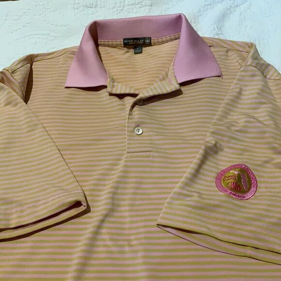 Peter Millar Golf Polo. Stripes. Large. Athletic - Picture 9 of 12